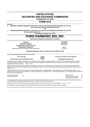 Thumbnail Third Harmonic Bio 10-Q Quarterly Report FY 