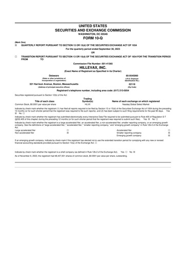 Thumbnail HilleVax 10-Q Quarterly Report FY2023 
