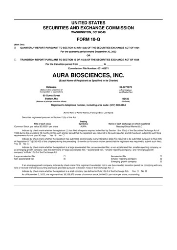 Thumbnail Aura Biosciences 10-Q Quarterly Report FY 