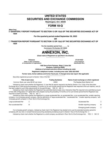 Thumbnail Annexon 10-Q Quarterly Report FY 