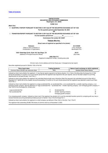 Thumbnail Telesis Bio 10-Q Quarterly Report FY2023 
