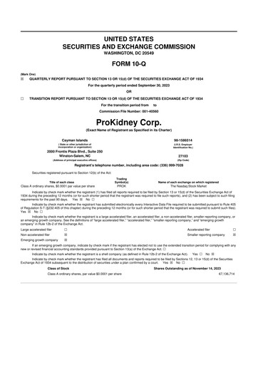Thumbnail ProKidney 10-Q Quarterly Report FY 