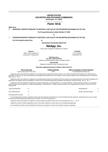 Thumbnail NetApp
 10-Q Quarterly Report FY2024 