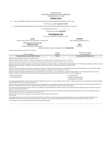 Thumbnail CleanSpark 10-K Annual Report 2023