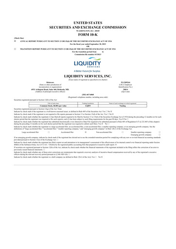 Thumbnail Liquidity Services
 10-K Annual Report 2023