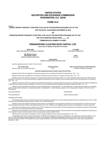 Thumbnail PennantPark Floating Rate Capital Ltd.
 10-K Annual Report 2023