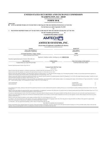 Thumbnail Amtech Systems 10-K Annual Report 2023