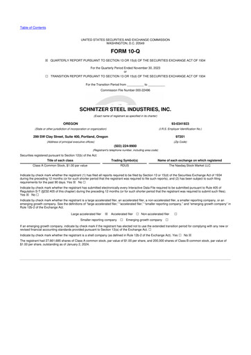Thumbnail Radius Recycling 10-Q Quarterly Report FY2024 