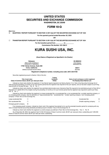 Thumbnail Kura Sushi USA 10-Q Quarterly Report FY2024 