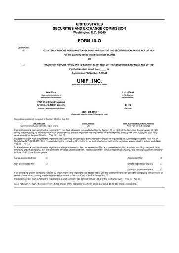Thumbnail Unifi 10-Q Quarterly Report FY2024 