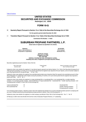 Thumbnail Suburban Propane Partners 10-Q Quarterly Report FY2024 