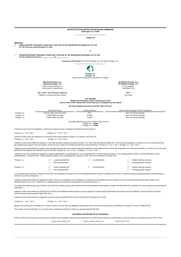 Thumbnail Prologis 10-K Annual Report 