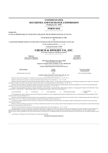 Thumbnail Church & Dwight
 10-K Annual Report 2023