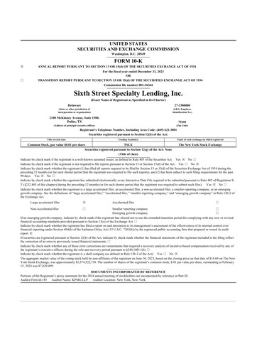 Thumbnail Sixth Street Specialty Lending 10-K Annual Report 2023