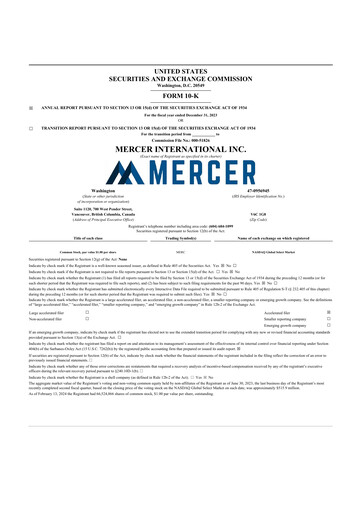 Thumbnail Mercer International 10-K Annual Report 2023