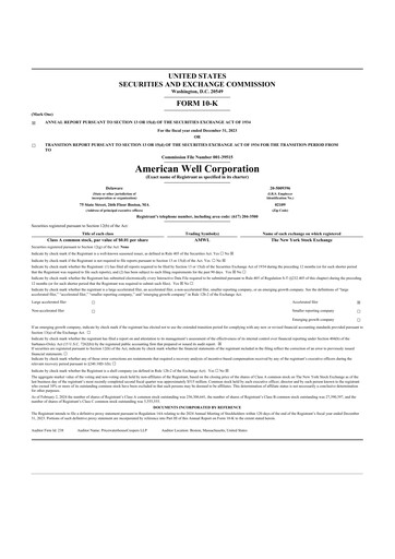 Thumbnail American Well
 10-K Annual Report 2023