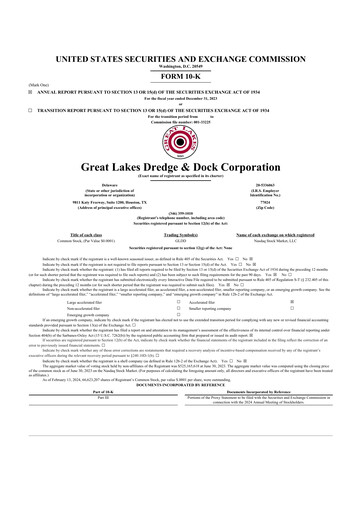 Thumbnail Great Lakes Dredge & Dock Corp. 10-K Annual Report 2023