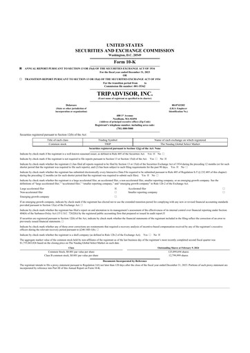 Thumbnail TripAdvisor 10-K Annual Report 2023