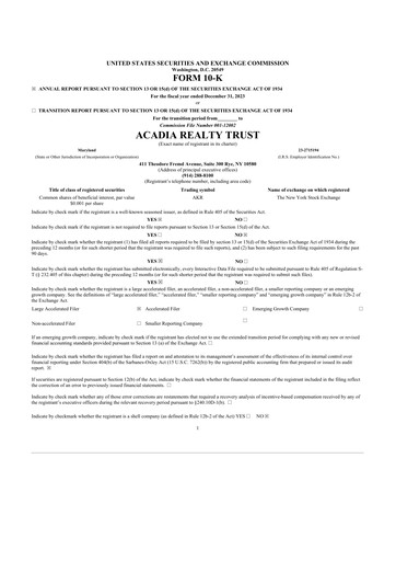 Thumbnail Acadia Realty Trust
 10-K Annual Report 2023