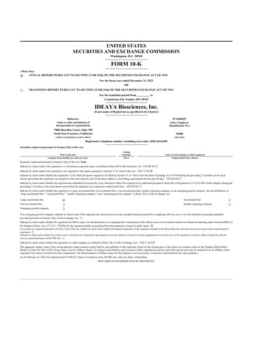 Thumbnail IDEAYA Biosciences 10-K Annual Report 2023