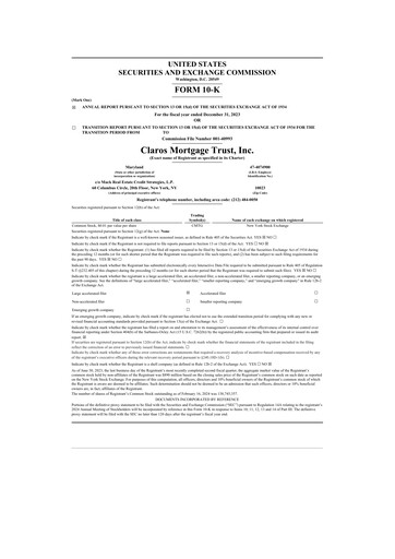 Thumbnail Claros Mortgage Trust 10-K Annual Report 2023