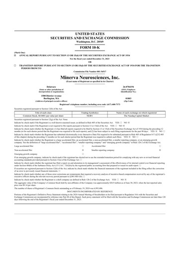 Thumbnail Minerva Neurosciences
 10-K Annual Report 2023