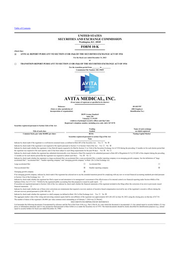 Thumbnail AVITA Medical
 10-K Annual Report 2023