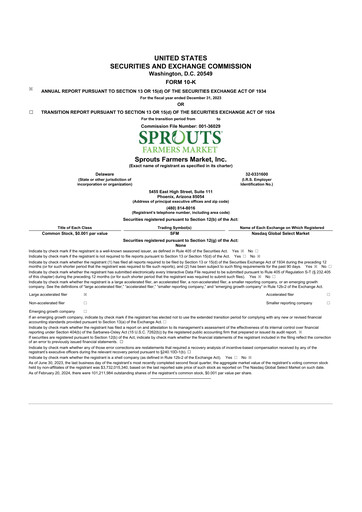 Thumbnail Sprouts Farmers Market 10-K Annual Report 2023