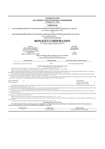 Thumbnail Repligen
 10-K Annual Report 2023