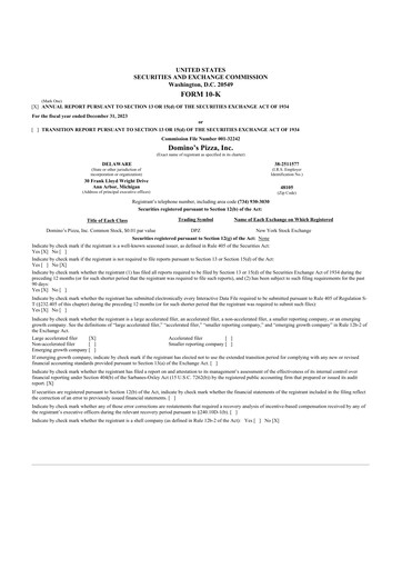 Thumbnail Domino's Pizza 10-K Annual Report 2023