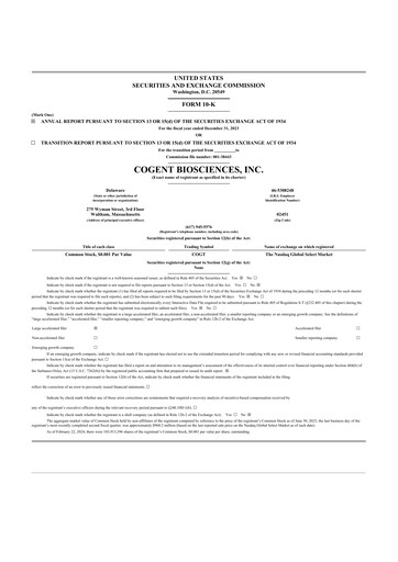 Thumbnail Cogent Biosciences 10-K Annual Report 2023