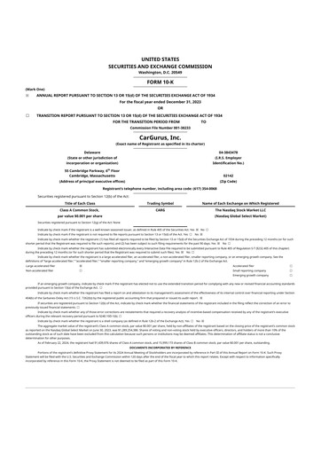 Thumbnail CarGurus 10-K Annual Report 2023