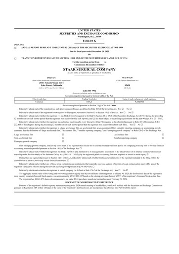 Thumbnail STAAR Surgical 10-K Annual Report 2023
