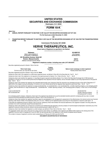 Thumbnail Verve Therapeutics 10-K Annual Report 2023