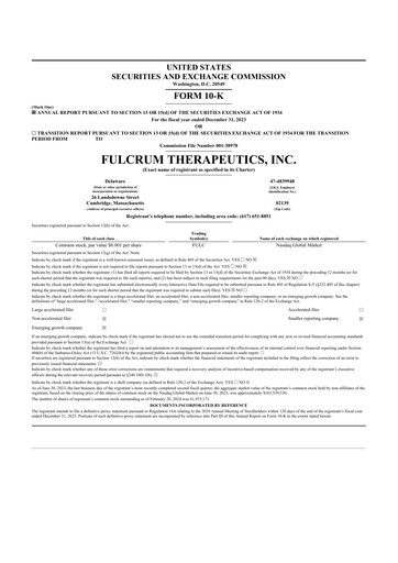 Vorschaubild Fulcrum Therapeutics 10-K Jahresbericht 2023