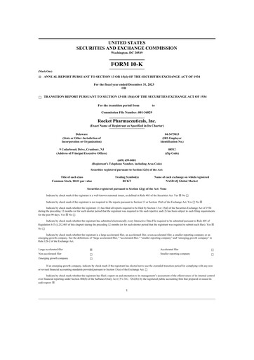 Thumbnail Rocket Pharmaceuticals
 10-K Annual Report 2023