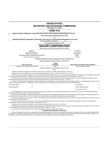 Thumbnail Nucor
 10-K Annual Report 2023