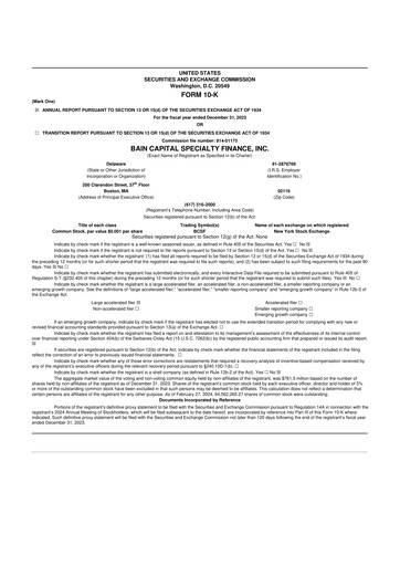 Vorschaubild Bain Capital Specialty Finance
 10-K Jahresbericht 2023