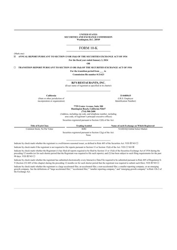 Thumbnail BJ's Restaurants
 10-K Annual Report 2023