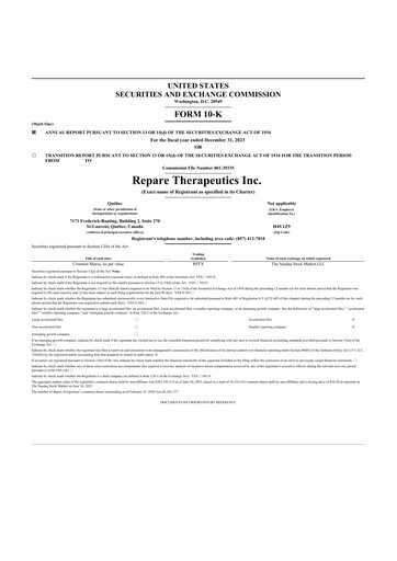 Thumbnail Repare Therapeutics 10-K Annual Report 2023