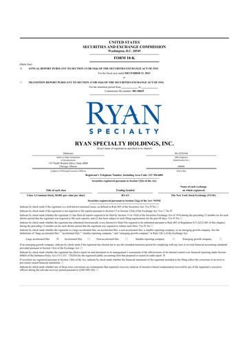 Thumbnail Ryan Specialty 10-K Annual Report 2023