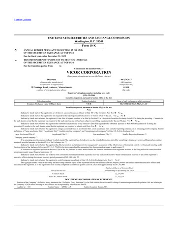 Thumbnail Vicor
 10-K Annual Report 2023