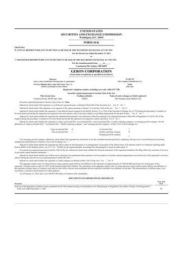 Thumbnail Geron 10-K Annual Report 2023