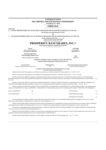 Thumbnail Prosperity Bancshares
 10-K Annual Report 2023