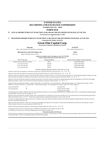 Thumbnail Great Elm Capital
 10-K Annual Report 2023