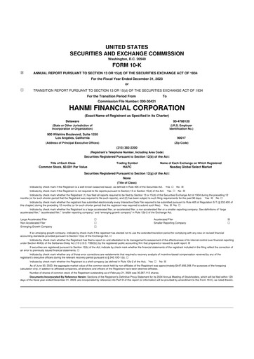 Vorschaubild Hanmi Financial 10-K Jahresbericht 2023