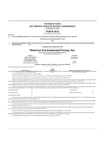 Thumbnail Montrose Environmental 10-K Annual Report 2023