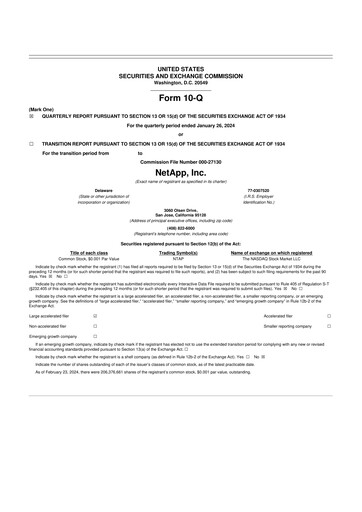 Thumbnail NetApp
 10-Q Quarterly Report FY2024 