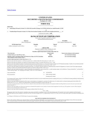 Thumbnail Bank of Hawaii
 10-K Annual Report 2023