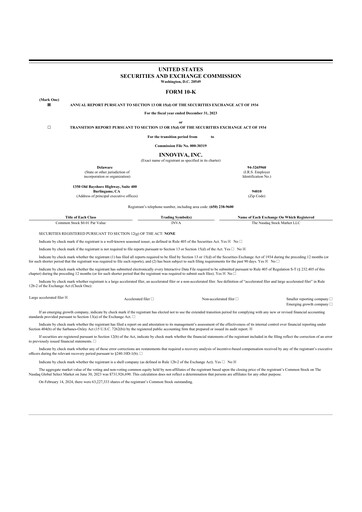 Thumbnail Innoviva 10-K Annual Report 